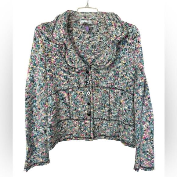 Nine West Speckled Confetti Pastel Chunky Cardigan XL - Picture 1 of 7